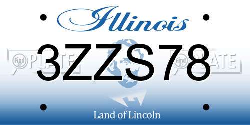 3ZZS78 Illinois License Plate