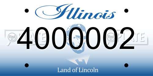 4000002 Illinois License Plate