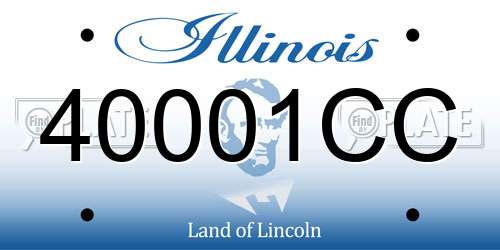 40001CC Illinois License Plate