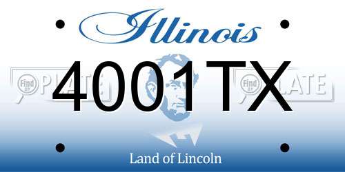 4001TX Illinois License Plate