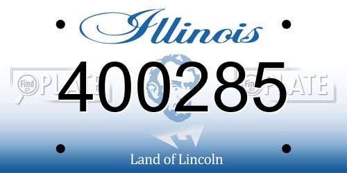 400285 Illinois License Plate