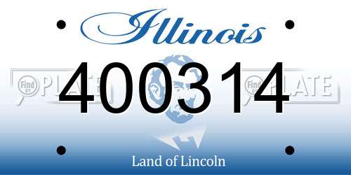400314 Illinois License Plate