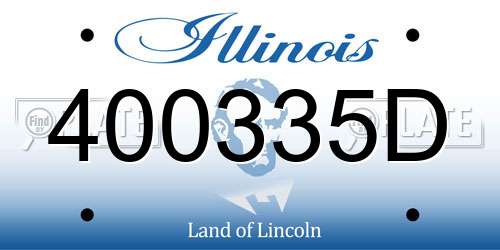 400335D Illinois License Plate