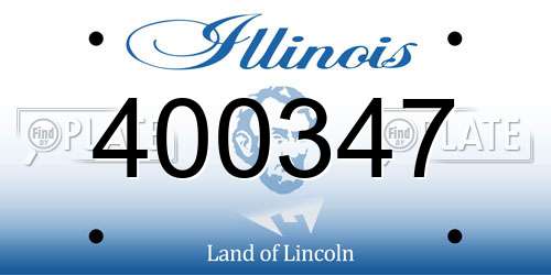 400347 Illinois License Plate