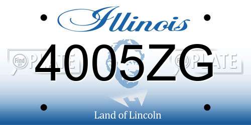 4005ZG Illinois License Plate