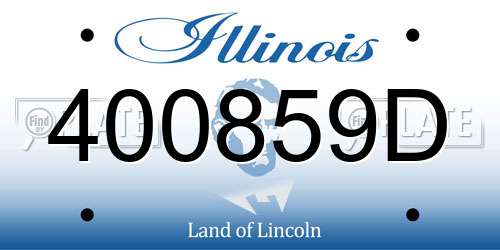 400859D Illinois License Plate