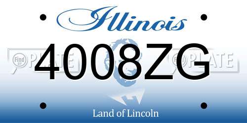 4008ZG Illinois License Plate
