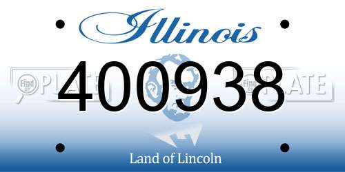 400938 Illinois License Plate