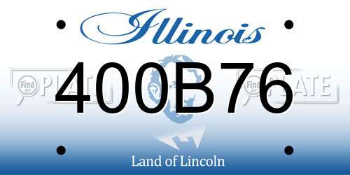 400B76 Illinois License Plate