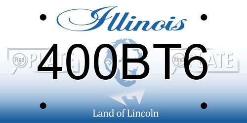 400BT6 Illinois License Plate