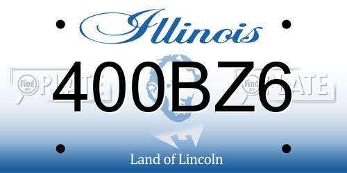 400BZ6 Illinois License Plate