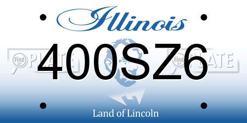 400SZ6 Illinois License Plate