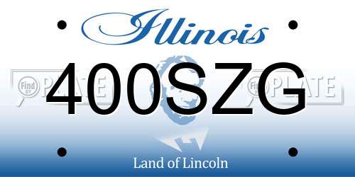 400SZG Illinois License Plate