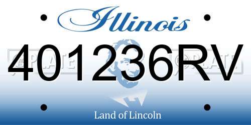 401236RV Illinois License Plate