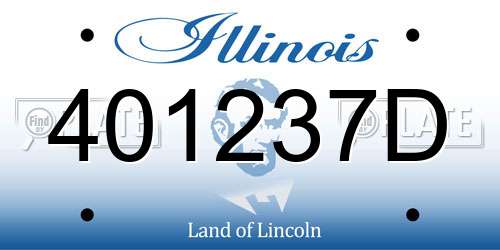 401237D Illinois License Plate