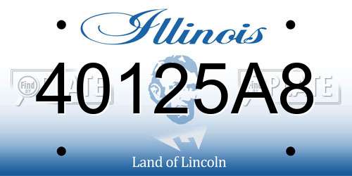 40125A8 Illinois License Plate