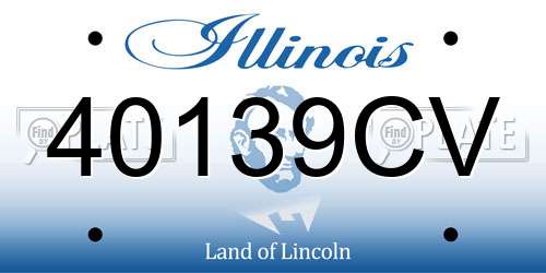 40139CV Illinois License Plate