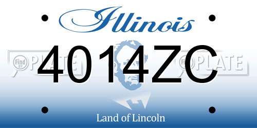 4014ZC Illinois License Plate