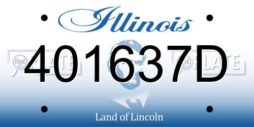 401637D Illinois License Plate