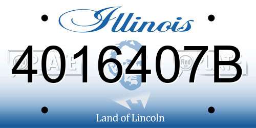 4016407B Illinois License Plate