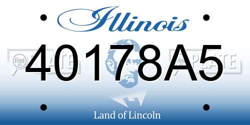 40178A5 Illinois License Plate