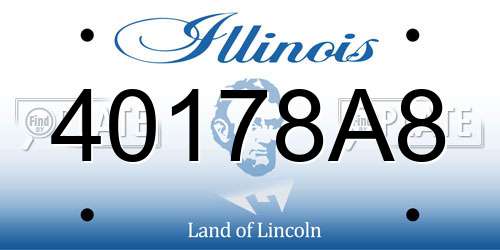 40178A8 Illinois License Plate