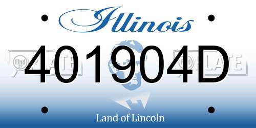 401904D Illinois License Plate
