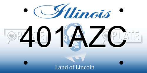 401AZC Illinois License Plate