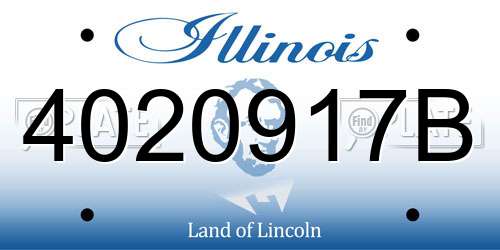 4020917B Illinois License Plate