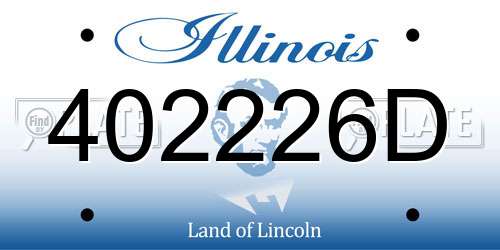 402226D Illinois License Plate