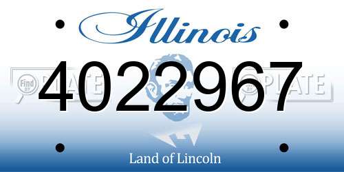 4022967 Illinois License Plate