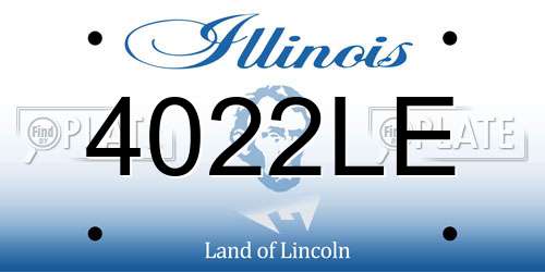 4022LE Illinois License Plate