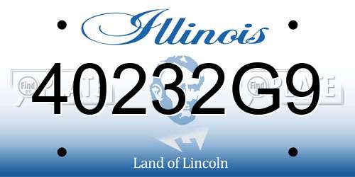 40232G9 Illinois License Plate