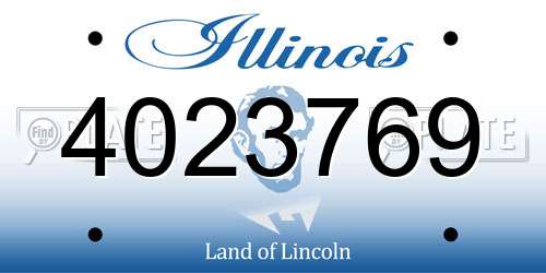 4023769 Illinois License Plate