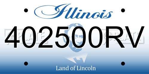 402500RV Illinois License Plate