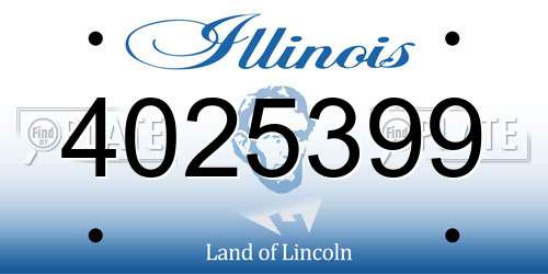 4025399 Illinois License Plate