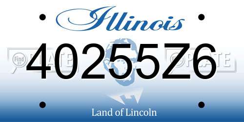 40255Z6 Illinois License Plate