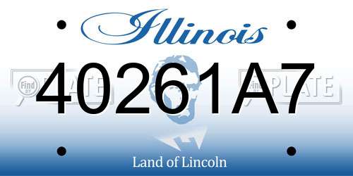 40261A7 Illinois License Plate