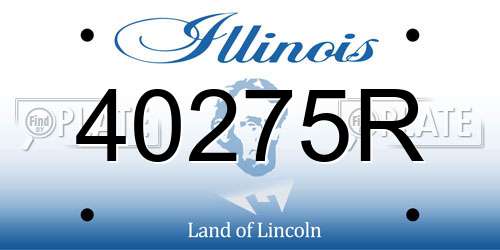 40275R Illinois License Plate