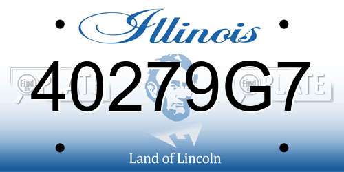 40279G7 Illinois License Plate
