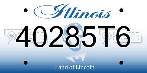 40285T6 Illinois License Plate