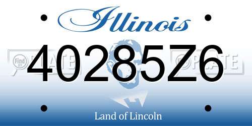 40285Z6 Illinois License Plate