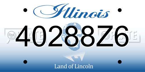 40288Z6 Illinois License Plate