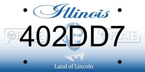 402DD7 Illinois License Plate