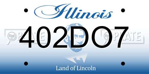 402DO7 Illinois License Plate