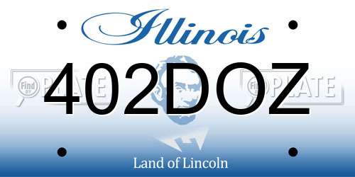 402DOZ Illinois License Plate