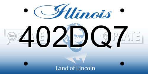 402DQ7 Illinois License Plate