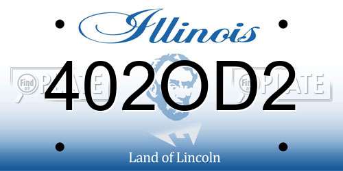 402OD2 Illinois License Plate
