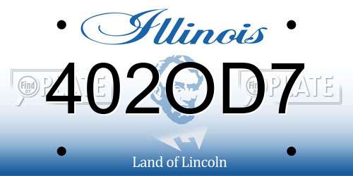 402OD7 Illinois License Plate