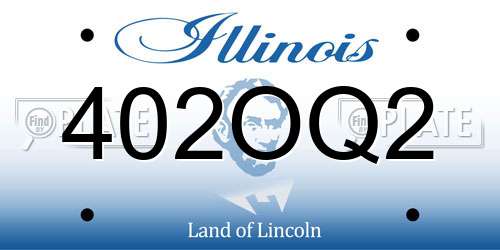 402OQ2 Illinois License Plate
